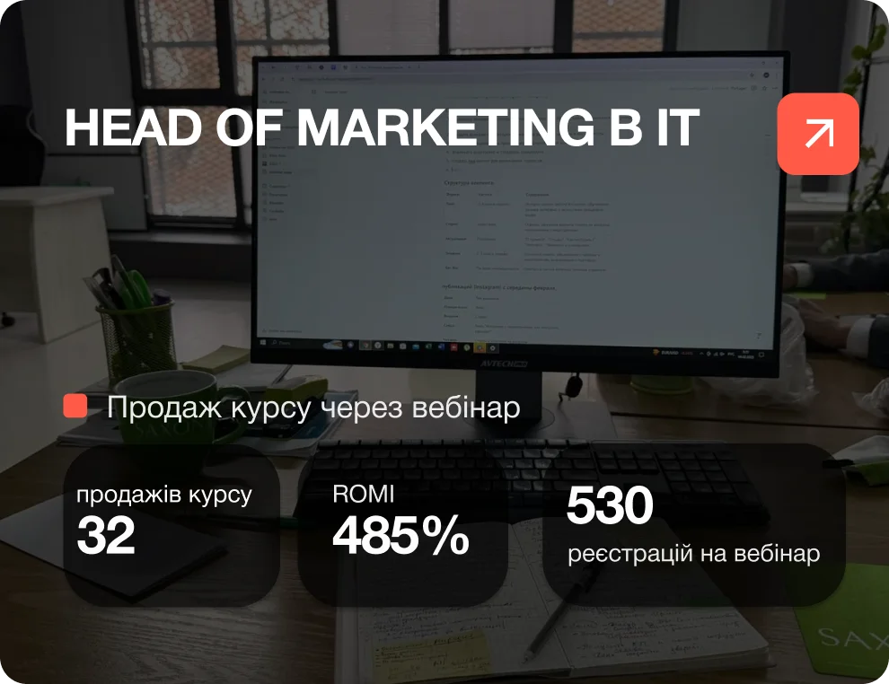 Таргетована реклама освітнього курсу Head of Marketing в ІТ