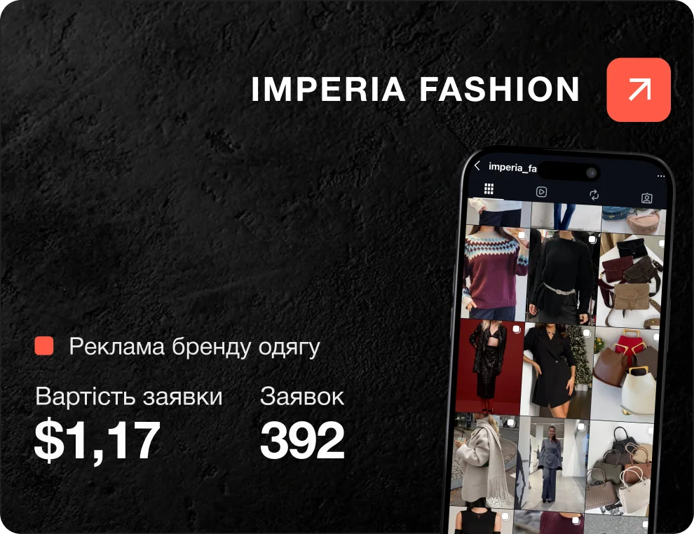 Таргетована реклама оптового магазину жіночого одягу “Imperia fashion”