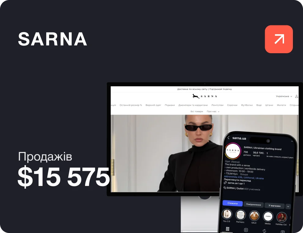 Таргетована реклама для бренду жіночого одягу “Sarna”