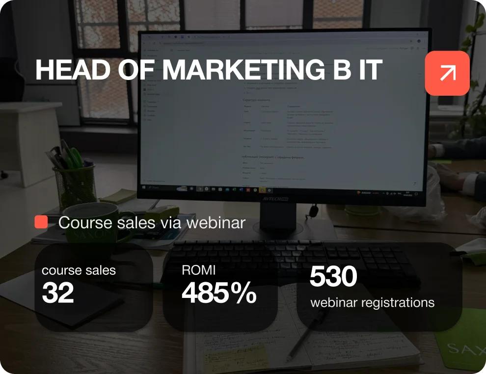 Targeted advertising for the “Head of Marketing in IT” educational course