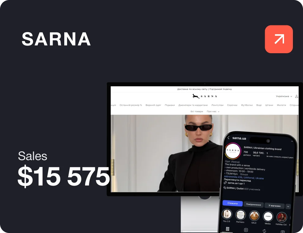Targeted advertising for the women’s clothing brand “Sarna”